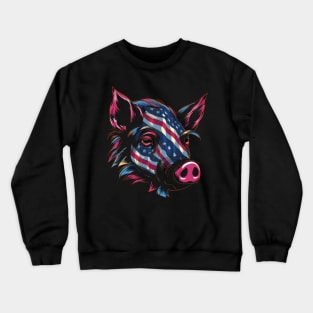 Patriotic Wild Boar Crewneck Sweatshirt